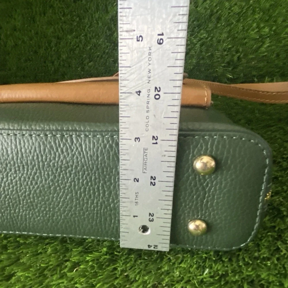 Divina Firenze Made in‎ ITALY Green & Tan Leather Womens Backpack Purse